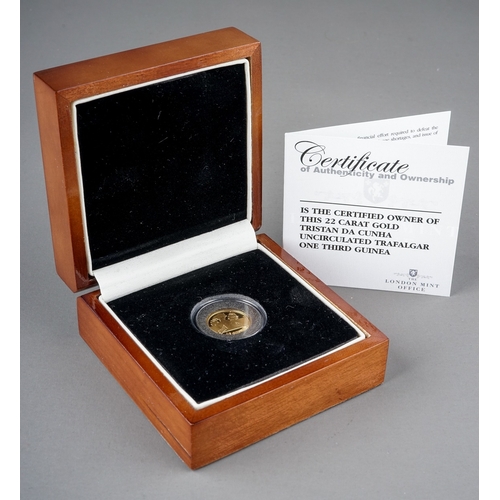 181 - 2008 Tristan Da Cunha 22ct gold 1/3 guinea, boxed with certificate