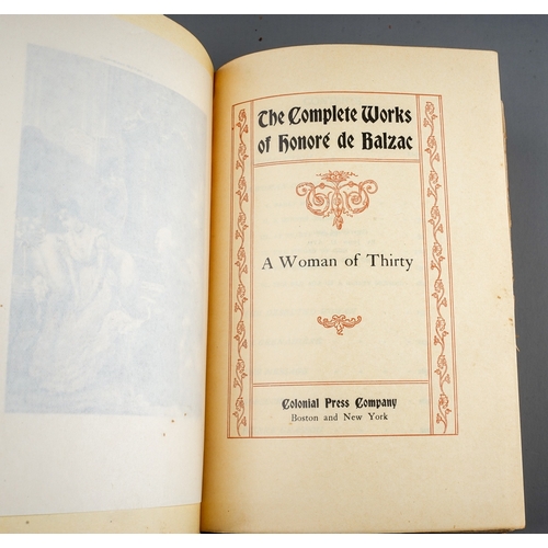 188 - The Complete works of Honore de Balzac in 13 volumes.  Colonial Press 10 Boston and New York ND c190... 