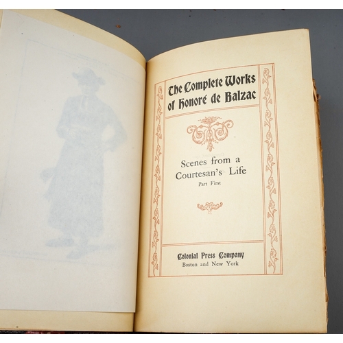 188 - The Complete works of Honore de Balzac in 13 volumes.  Colonial Press 10 Boston and New York ND c190... 