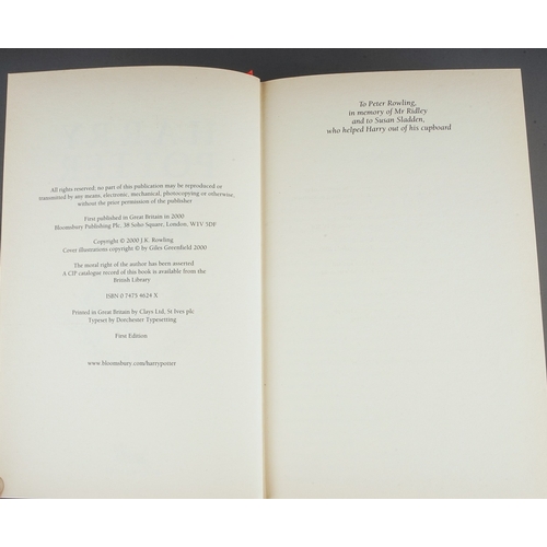 191 - Rowling, J.K., Harry Potter and the Goblet of Fire, first edition hardback, printing errors on pages... 