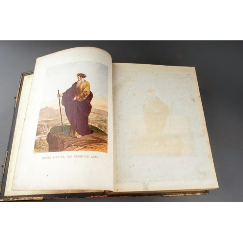 193 - A late Victorian brass bound Brown's Self-Interpreting Family Bible with coloured illustrations, pub... 