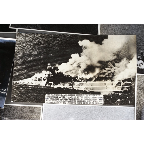 199 - 14 x Japanese WW2 Second World War Aerial Reconnaissance photographs of the
 bombing of British and ... 