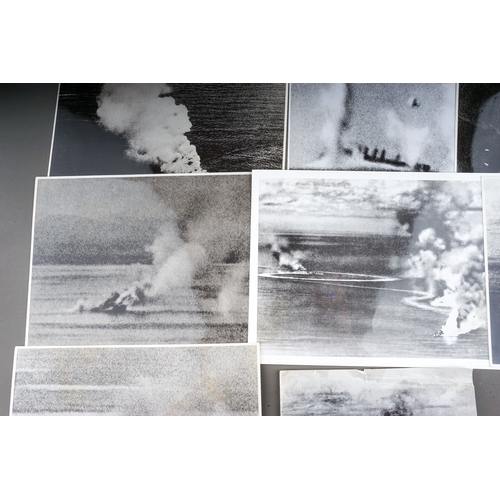 199 - 14 x Japanese WW2 Second World War Aerial Reconnaissance photographs of the
 bombing of British and ... 