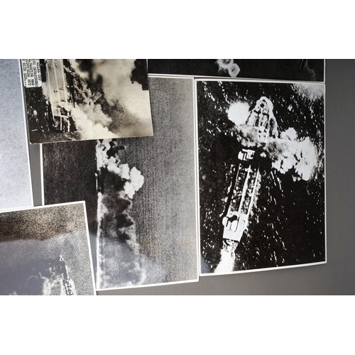 199 - 14 x Japanese WW2 Second World War Aerial Reconnaissance photographs of the
 bombing of British and ... 