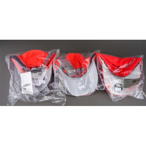 221 - Collection of 3 Jenson Drivers  red Vodafone McLaren Mercedes caps, F1 interest, all brand new with ... 