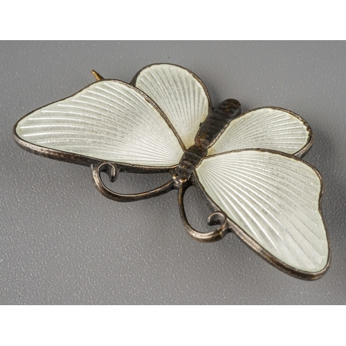 236 - A Norwegian silver and enamel butterfly brooch, approx 3.5cm wide, stamped '925S Sterling Norway', a... 