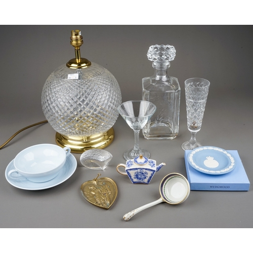 254 - Three boxes of 20th century glassware, ceramics and metalware, including thirteen Babycham glasses, ... 