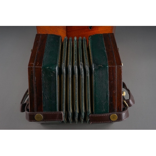 297 - Antique Barnett Samuel & sons concertina, in original case.  20 button Anglo system.