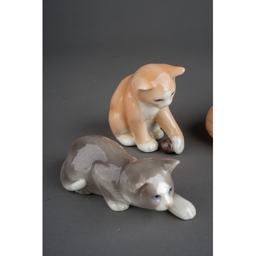 420 - A group of six Royal Copenhagen mini collection cats to include pattern no: 677, 679, 680, 682, 686 ... 