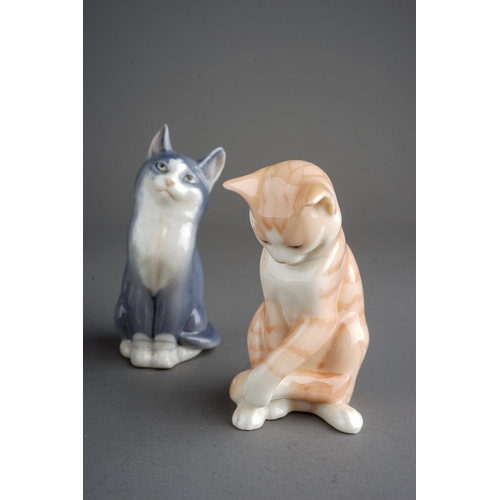 420 - A group of six Royal Copenhagen mini collection cats to include pattern no: 677, 679, 680, 682, 686 ... 