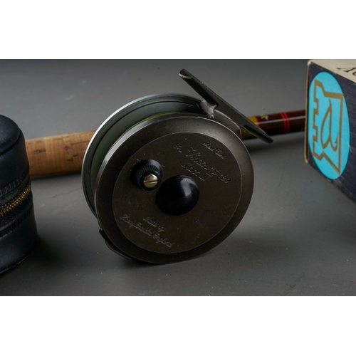 571 - A cased Hardy Bros 'The Viscount 130 Mark II' fishing reel, diameter 8cm, in a Hardy 'Princess' box,... 