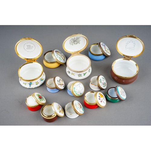 583 - A collection of thirteen enamel boxes by Halcyon Days, Bilston & Battersea Enamels, Crummles and Sta... 