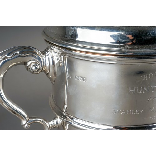 607 - A late Victorian large silver two handled 