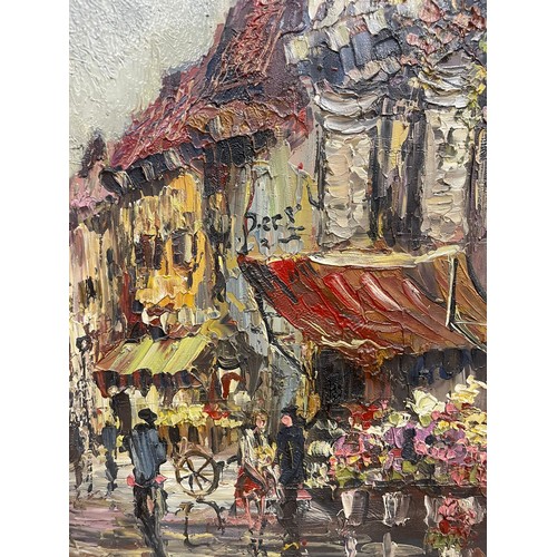 629 - Continental School (20th Century)
Street scene
impasto oil on canvas, 49.5 x 59.5cm 
signed lower ri... 