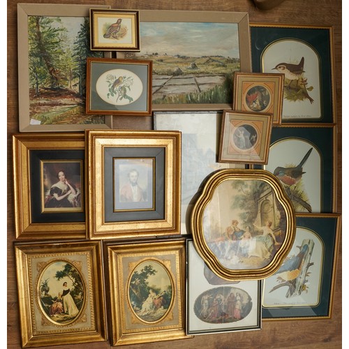 630 - Assorted collection of decorative prints and oils (Q)