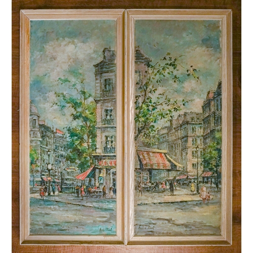 638 - Andre Picot (French, 20th Century)
Paris - Street Scenes
a pair, oil on board, approx 76 x 31cm
sign... 