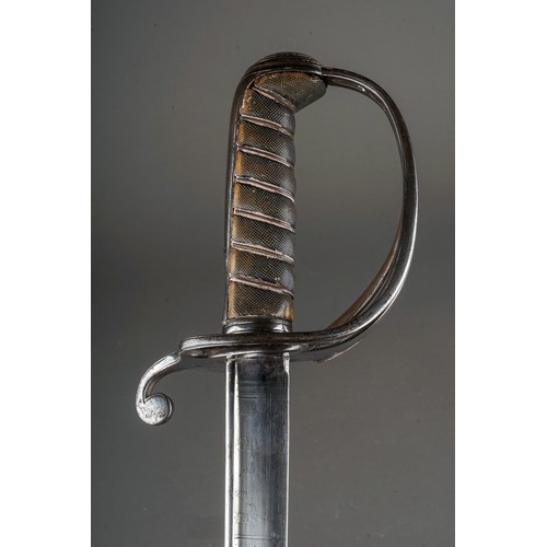 613 - A 19th Century Court Sword, engraved 83.5cm steel blade, the steel three-bar hilt with brass fluted ... 