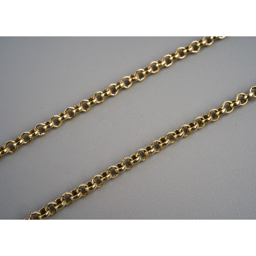 71 - A 9ct yellow gold belcher-link chain, approx 50cm long, gross weight approx 8.6g