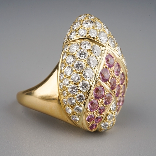 74 - Pink Sapphire and Diamond Ring 18ct