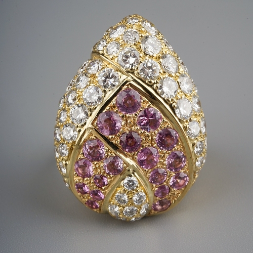 74 - Pink Sapphire and Diamond Ring 18ct