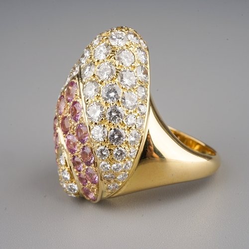 74 - Pink Sapphire and Diamond Ring 18ct