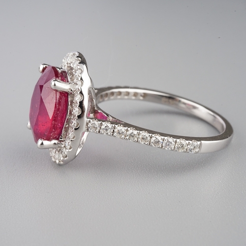 75 - Ruby and diamond cluster ring