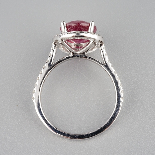 75 - Ruby and diamond cluster ring