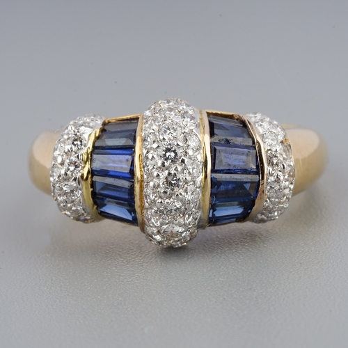 77 - Sapphire/Diamond 18ct gold ring