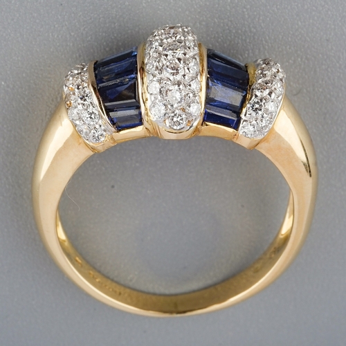 77 - Sapphire/Diamond 18ct gold ring