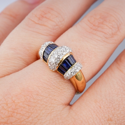 77 - Sapphire/Diamond 18ct gold ring