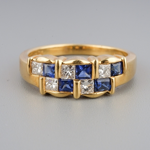 78 - Sapphire / Diamond 1/2 Eternity ring