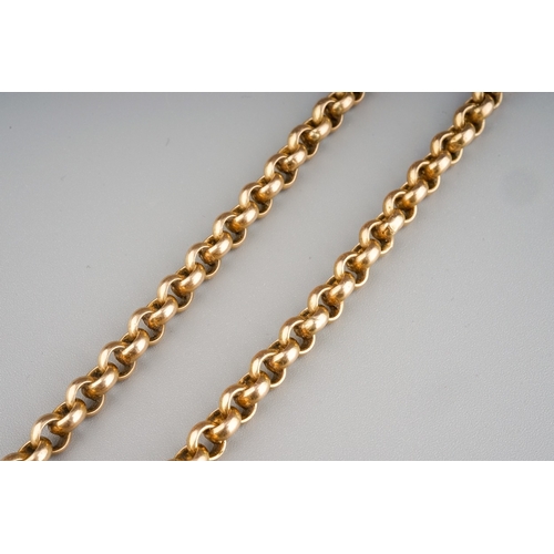 86 - A 9k yellow gold belcher-link chain, approx 46cm long, gross weight approx 15.9g