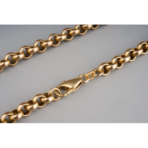 86 - A 9k yellow gold belcher-link chain, approx 46cm long, gross weight approx 15.9g