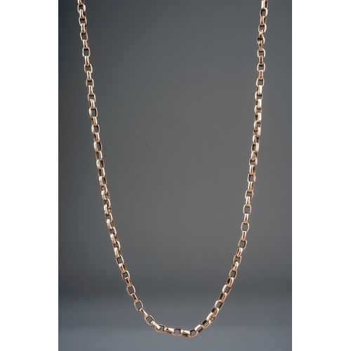 124 - Yellow metal chain with tab marked 9 c, gross weight 5 g