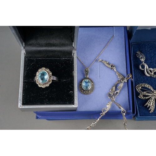 128 - Collection of vintage marcasite jewellery to include some silver examples