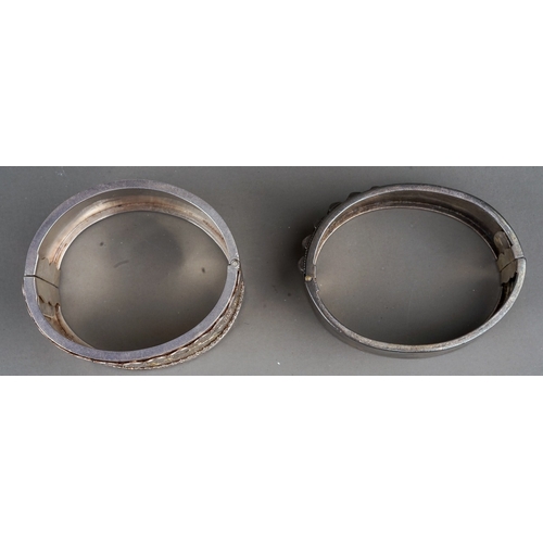 129 - Hallmarked sterling silver bangle, Birmingham 1882 together with another unmarked example, total gro... 