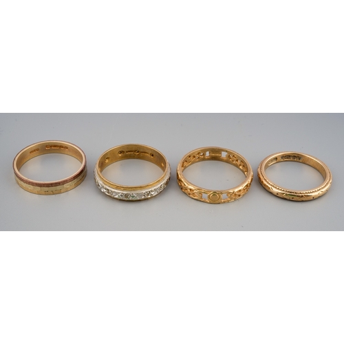 133 - Collection of 4 hallmarked 9 ct gold rings, gross weight 10.8g