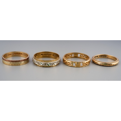 133 - Collection of 4 hallmarked 9 ct gold rings, gross weight 10.8g