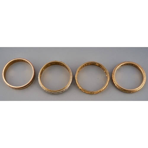 133 - Collection of 4 hallmarked 9 ct gold rings, gross weight 10.8g