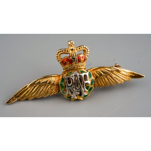 147 - 9 ct gold RAF sweetheart brooch , hallmarked Birmingham 1979, 3.6g