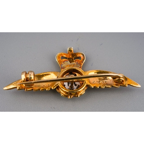 147 - 9 ct gold RAF sweetheart brooch , hallmarked Birmingham 1979, 3.6g