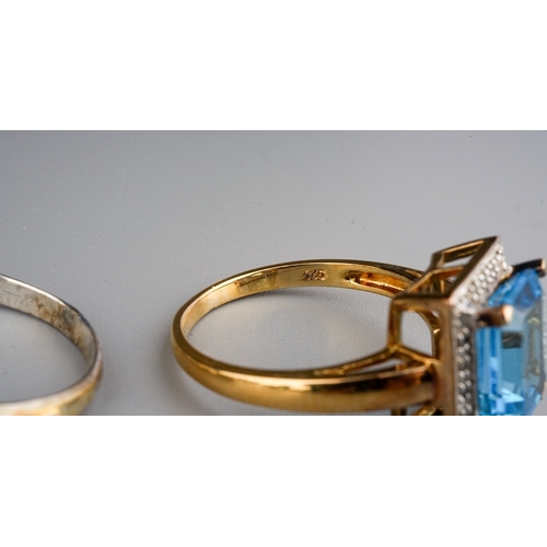 159 - A collection of six gem-set dress rings, including silver and silver-gilt (6)