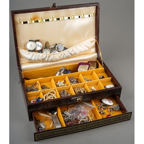 171 - Costume jewellery, including silver jewellery, Niello; chains, brooches; wristwatches; etc