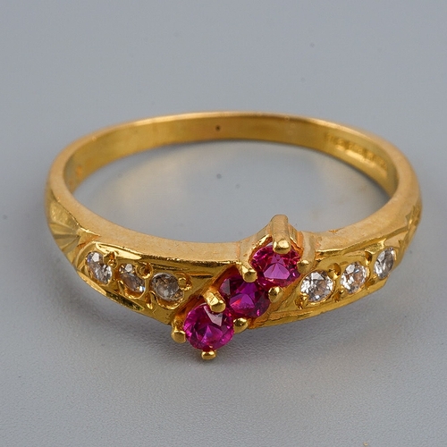 179 - 22 ct Ruby & Diamond Ring, Size O.