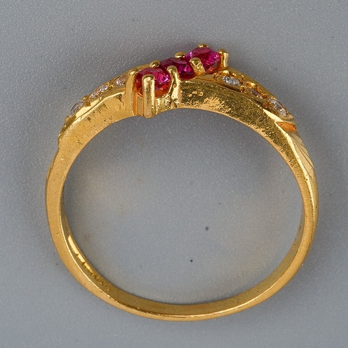 179 - 22 ct Ruby & Diamond Ring, Size O.