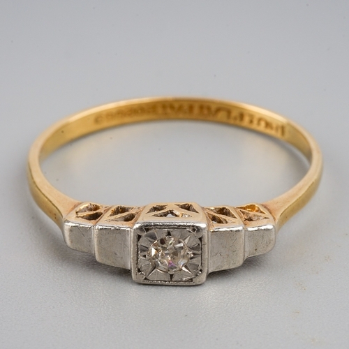 184 - 18 ct Art Deco Ring with Diamond