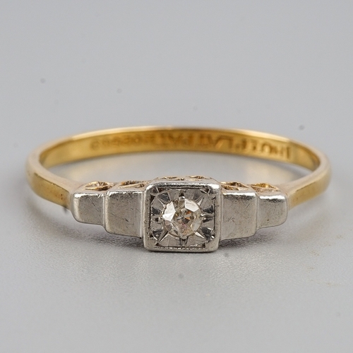 184 - 18 ct Art Deco Ring with Diamond