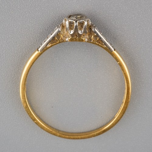 209 - An early 20th century18ct yellow gold and diamond solitaire ring, size T, gross weight approx 2.4g