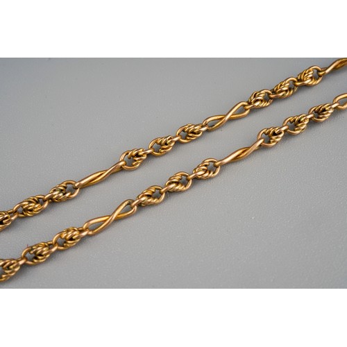 215 - A 9ct yellow gold fancy-link necklace, approx 48cm long, total gross weight approx 7.1g