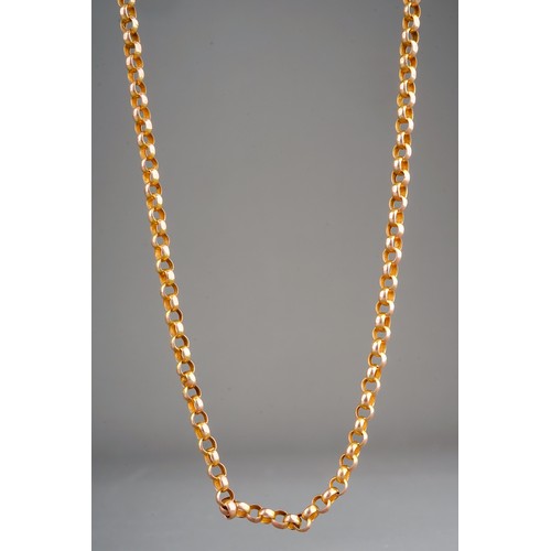 219 - A 9ct yellow gold belcher-link chain, approx 44cm long, gross weight approx 8.5g